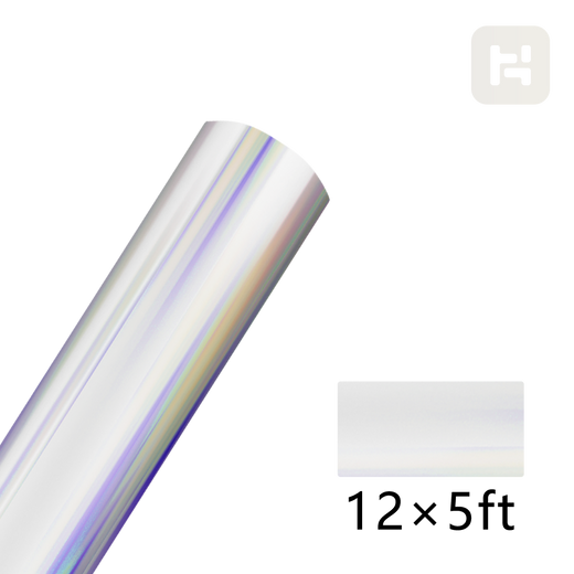 silver Holographic Adhesive Vinyl Roll - 12"x5 FT (16 Colors Available)