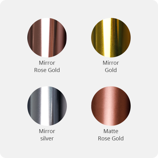 Mirror Metallic Adhesive Vinyl Roll - 12" x 10 FT（4 Colors Available)