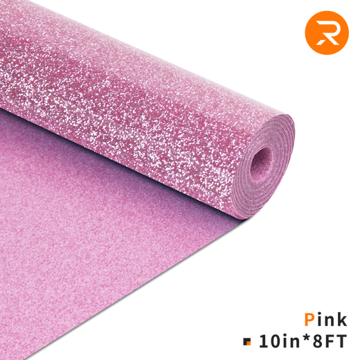 pink Glitter Heat Transfer Vinyl Roll - 10"x8 Ft (8 Colors)